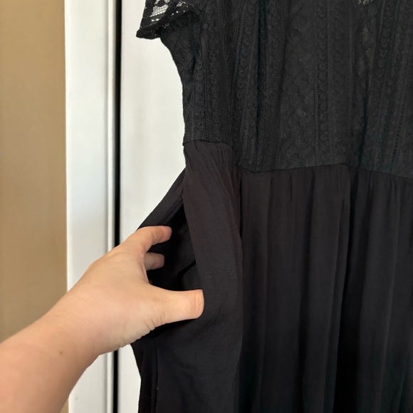 NWT TORRID Midi Rayon Slub Lace Trim Dress - Picture 2 of 7